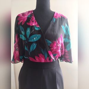 Women's jumpsuit/ pantsuit with floral overlay